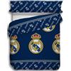 JYC CREATIVE Set di lenzuola 2 pezzi con motivo calcio R. Madrid (fodera per cuscino e copripiumino), lenzuola Madrid, Regalo R Madrid, Calcio ufficiale di Madrid, (letto 90cm)