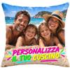 bubbleshirt Cuscino Personalizzato con Foto e Testo - Stampa Fronte e Retro, Modello Quadrato 40x40 cm - Idea Regalo Morbido e Sfoderabile
