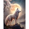 MOGTAA Lupo Diamond Painting Kit Completo, Lupo al chiaro di luna Kit di pittura a diamante 5D fai da te, Animali Diamond Painting Bambini Adulti, Strass Painting Decorazione per Casa 30x40cm