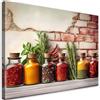 Feeby Quadro su Tela Non Tessuta - Stampa Su Tela - Spezie in barattoli colorate - 60x40 cm - Decorazione Murale - Moderno Soggiorno - quadri moderni soggiorno - poster