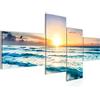 Runa Art Quadro XXL Tramonto Spiaggia 200 x 100 cm Stampa D'Arte Murale Tela Non Tessuta Decorazione Soggiorno Camera Da Letto 023741a