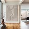 XINBAO Grande dipinto astratto con texture 3D beige, arte murale moderna minimalista beige, 80x120 cm senza cornice