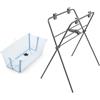 Stokke Vaschetta Bagnetto Flexi Bath® con Stand, Ocean Blue | Vaschetta bagnetto pieghevole con stand incluso, altezza ergonomica, dalla nascita fino a 4 anni.