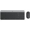 Logitech Tastiera Logitech MK470 con mouse RF wireless incluso layout Qwerty spagnolo Grafite [920-009198]