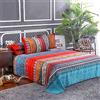 DJY Boho Sheets Set (4 PCS) Boho Full Size Colorful Tribal Striped Bed Sheets 14 Deep Pocket Ethnic Fitted Sheet Bohemian Flat Sheets 2 Pillowcases