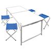 AKTIVE 52893 - Tavolo da campeggio pieghevole portatile per 4 persone | Regolabile in altezza, include 4 sgabelli | Tavolo pieghevole da giardino | Tavolo pieghevole con sedie all'interno