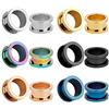 KUBOOZ 12 pz Set Colorato In Acciaio Inox Avvitato Tappi Per Le Orecchie Tunnel Calibri Barella Piercing