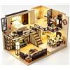 CUTEROOM - Casa in miniatura fai da te, casa delle bambole in miniatura con luci LED e carillon, mini casa rosa, kit di costruzione in legno 3D per adulti e ragazzi