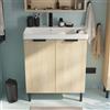 SENSEA Mobile bagno a terra con lavabo e colonna L 71.2 x H 81.8 x P 39.6 cm in truciolare, 2 ante, top incluso