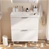 SENSEA Mobile bagno a terra con lavabo e colonna L 71.2 x H 81.8 x P 39.6 cm in truciolare 2 cassetti, top incluso