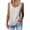 OBiQuzz Canotta da donna con glitter e paillette, senza maniche, con scollo a V, in tinta unita, elegante