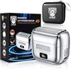 Gentlemen's BARBER SHOP LARGNER Haircuts Rasoio elettrico in lamina metallica da uomo, 5 lame galleggianti, motore a levitazione magnetica da 14000 giri/min, impermeabile IPX7, mini rasoio Wet & Dry, ricaricabile USB-C, rasoio silenzioso con