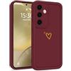 Choeeu ChoosEU Cuore Cover per Samsung Galaxy A05S, Vino Rosso | Custodia TPU Silicone Morbido, Disegni Elegante Colorate Love Heart Motivo, per Ragazza, Antiurto Protezione Case Copertura