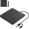Cocopa Lettore CD/DVD Esterno per PC Portatile, USB A USB C 3.0 Masterizzatore DVD Esterno, Esterna CD/DVD Player per Laptop Desktop Windows 11/10/8/7 Mac OS Linux, 13mm Slim
