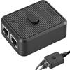 Wxuiqaz Switch LAN di rete, selettore di rete, switch di rete RJ45 bidirezionale a 2 porte, switch LAN manuale con 2 ingressi e 1 uscita o 1 ingresso e 2 uscite, selettore Gigabit Ethernet per Cat6, Cat5.