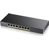 Zyxel 8-porte Gigabit PoE Switch | Gestione Smart | Montaggio a parete/da tavolo e senza ventola | 8 porte PoE+ con budget da 70 W | VLAN, IGMP, QoS | Garanzia a vita [GS1900-8HP]