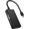 ICY BOX IB-AC1031 - Adattatore 3 in 1 per HDMI (4K Ultra HD), DVI-D o VGA (Full HD), Nero