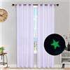 Hiseng 2 Pezzi Tende Voile Trasparenti Tende per Interni Fluorescenti Stelle Sheer Tenda per Camera da Letto Finestre Porta Cucina Soggiorno, Occhielli Semi Trasparente Tende (Viola,132x160cm)