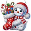 Bowetile Diamond Painting Pendente Adulti Bambino con Babbo Natale con Casetta, Natale Diamond Painting Kit Completo principiante, Insegna per Porta Kits Appendere da Parete Appeso Kit per Decorazioni