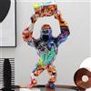 BZHIB Statua di gorilla colorata fatta a mano 30 x 15 cm, figurina carina a forma di animale per la decorazione della casa e dell'ufficio, scaffale, libreria, ornamento da tavolo (C)