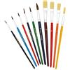 TSI Set di pennelli da 10 pezzi, pennelli per capelli e pennelli a setole (misure 1, 2, 3, 4, 6, 10-6, 8, 10, 12), manico verniciato a colori, cod. art. 49110