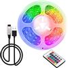 ruimeimei Striscia LED USB, decorazione fai da te per interni, per retroilluminazione TV, 16 colori 5050 LED, telecomando a 24 tasti 5M