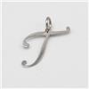 Ciondolo iniziale "T" in oro bianco 18 kt E.644
