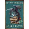 Cusde Divertente targa in metallo con drago, libro del drago e scritta in inglese It's Not Hoarding If It's Books, arte in metallo, per camera da letto, biblioteca, decorazione da parete, 20,3 x 30,5 cm