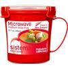 Sistema tazza per zuppa media per microonde | Contenitore per alimenti utilizzabile in microonde | 656 ml | Senza BPA | Rosso