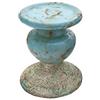 Creative Co-Op Portacandele a colonna in terracotta blu invecchiato