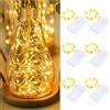 Carehabi 6 Pezzi Lucine LED Decorative a Batteria Ricaricabile USB-C, 2m 20 LED Luci LED a Batteria per Interni, Filo d'Argento Flessibile per Bottiglie, Vasi, Natale, Camera da Letto, Bianco Caldo