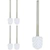 Relaxdays Scopino WC, Set 5 pz, Manico Inox, Testa Rimovibile, HxD:35x8cm, Bianco