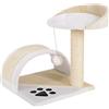 lionto Tiragraffi Piccolo per Gatti con Sisal, Altezza 43 cm, Beige | Tiragraffi piccolo con piattaforma, arco tiragraffi e pallina gioco per cura delle unghie, arrampicata e riposo indoor