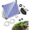 Biling Aeratore solare per laghetto da 15 W, con batteria, 4400 mAh, pompa di ossigeno per stagno, aeratore con compresse di ossigeno, per la circolazione dell'acqua in giardino