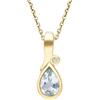Ivy Gems Pendente a goccia in oro giallo 9 kt con acquamarina e diamanti, su catenina da 46 cm, Oro