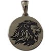 Empress Jewelry Ciondolo Leone in Argento 925 Fatto a Mano - Rotondo 20,5 mm - Senza Nichel