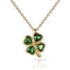 namana Collana Donna Quadrifoglio Verde con Zirconi