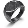 GoldChic Anello Sigillo in Acciaio Inossidabile 316L a Forma di Rombo Anello Personalizzato per Uomo e Donna Colore Argento Oro Nero Grigio Vintage Misura 14,5-32,5 Regalo Confezione