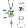 Allthingstore Collana con ciondolo a forma di mulinello da pesca, in lega, con catena da 60 cm, ciondolo leggero regolabile per pescatori, compleanno