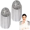 WEBEEDY 2 PCS Nappa di Strass Spallino Nappa Spalla Catena Distintivo Spilla Costume per Uomo Donna