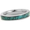 Beydodo Anello da uomo in acciaio inox, personalizzabile, 4 mm, con anelli turchesi, in argento, senza nichel, per uomini, taglia 49-65