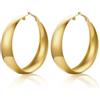 U7 Orecchini Donna a Cerchio Grande 40/60mm in Acciaio/Oro/Nero | Orecchini Cerchio Grande Donna Acciaio Inossidabile Ipoallergenico Colore Argento/Oro/Nero Stile Minimalismo Regalo Donna