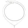 BCughia Collane Catena Uomo, Doppio Strato con Ciondolo Collana Hip Hop 45+7cm