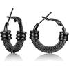 U7 Orecchini Donna a Cerchio 20-80mm in Acciaio/Oro/Nero | Orecchini a Cerchio Donna Acciaio Inossidabile Ipoallergenico Colore Argento/Oro/Nero Stile Minimalismo Regalo Donna