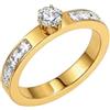HeyMeili Anello Solitario Donna Acciaio Inossidabile e Cubica Zirconia, Anelli Fidanzamento Donne Pietre Taglio Rotondo, Fede Nuziale Matrimonio Promessa