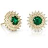 namana Orecchini Donna Doppio Halo con Cristalli e Zirconi 14 mm