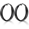 U7 Orecchini Donna a Cerchio Grande 40/60mm in Acciaio/Oro/Nero | Orecchini Cerchio Grande Donna Acciaio Inossidabile Ipoallergenico Colore Argento/Oro/Nero Stile Minimalismo Regalo Donna