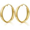 U7 Orecchini Donna a Cerchio Grande 40/60mm in Acciaio/Oro/Nero | Orecchini Cerchio Grande Donna Acciaio Inossidabile Ipoallergenico Colore Argento/Oro/Nero Stile Minimalismo Regalo Donna