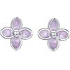 Qings Orecchini da donna in argento 925, piccoli fiori e ali d'angelo | Orecchini in argento sterling con chiusura a farfalla, per donne e ragazze, per tutti i giorni e come regalo
