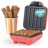 Giles & Posner FUNFAIR Mini macchina per churros elettrica 550 W, 5 pezzi | Piastre antiaderenti senza PFAS, controllo automatico temperatura, spie accensione e pronto, con cavo, 230 V, rosso opaco